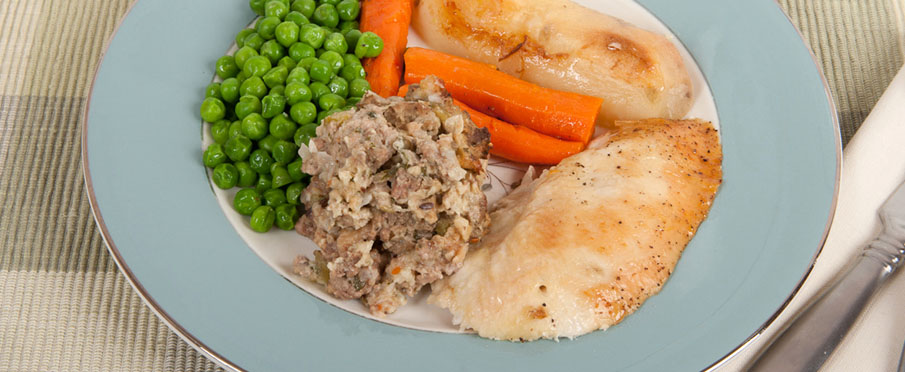 Baked Chicken with Italian Sausage Stuffing