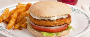 Salmon Burger Sandwich with Homemade Tartar Sauce