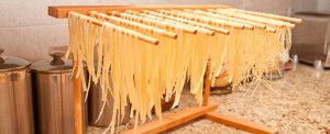 Homemade Pasta Drying on Rack