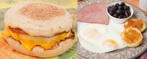 Egg Muffin Sandwich versus Homemade Egg Breakfast