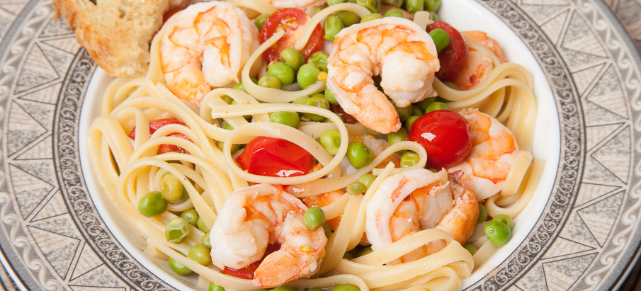 Pasta With Shrimp And Green Peas