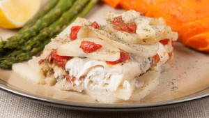 Baked white fish with potatoes